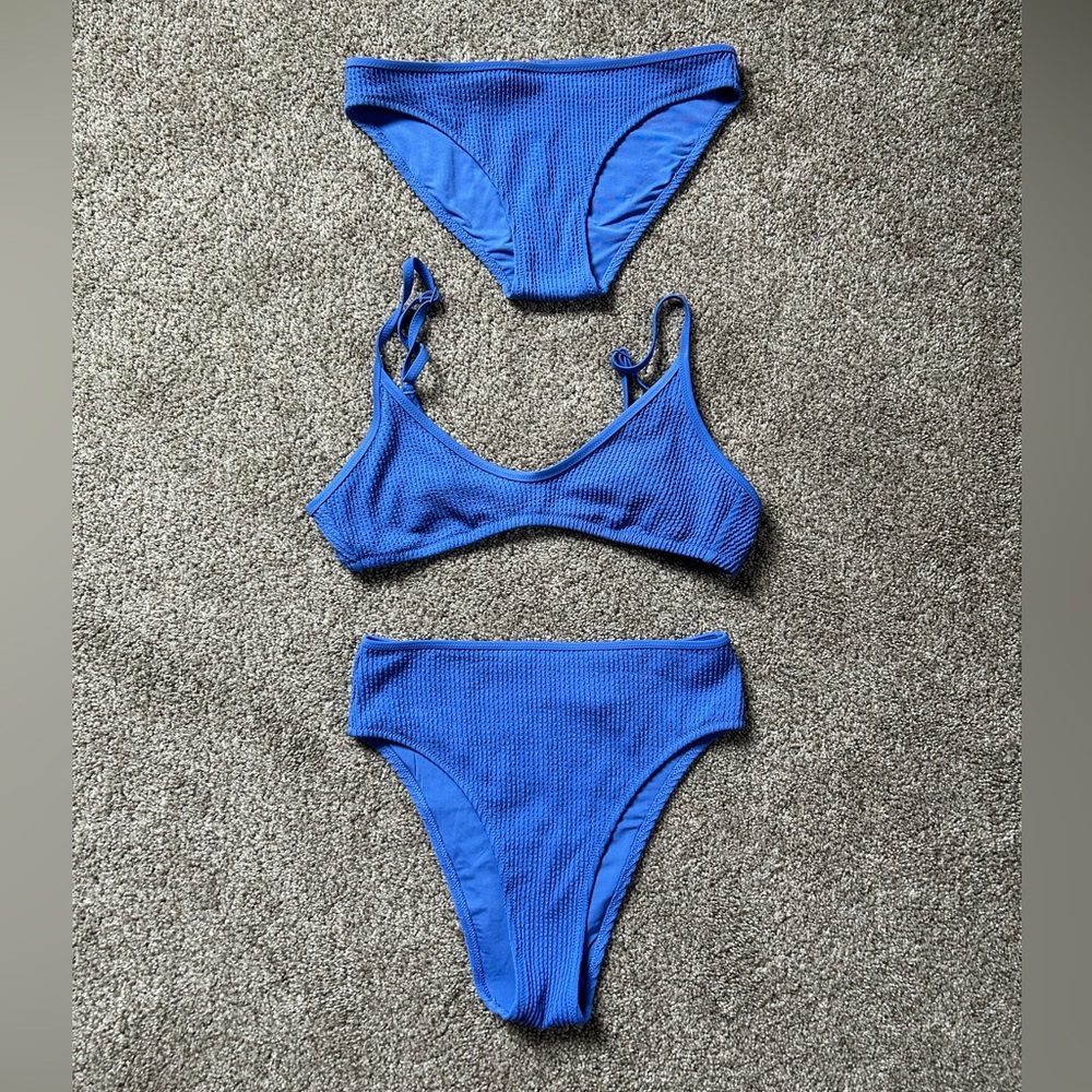 Aerie Blue Textured Bikini Set